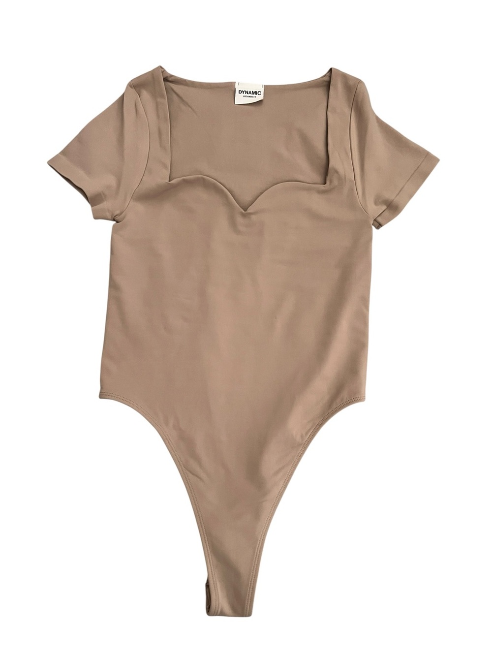 Dynamic Taupe Short Sleeve Sweetheart Bodysuit